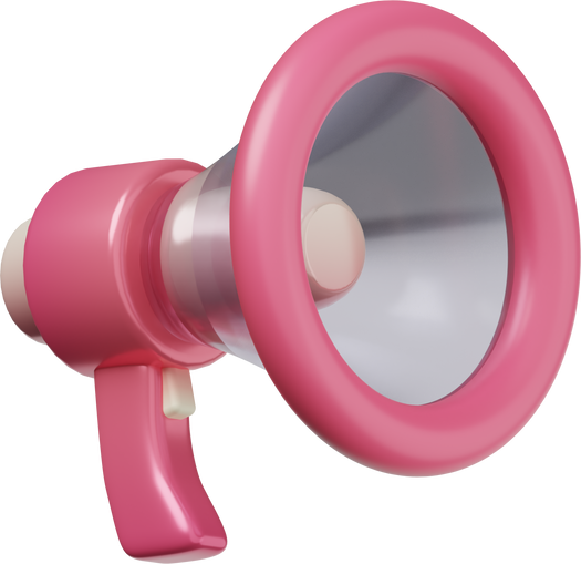 3d megaphone speaker or loudspeaker bullhorn